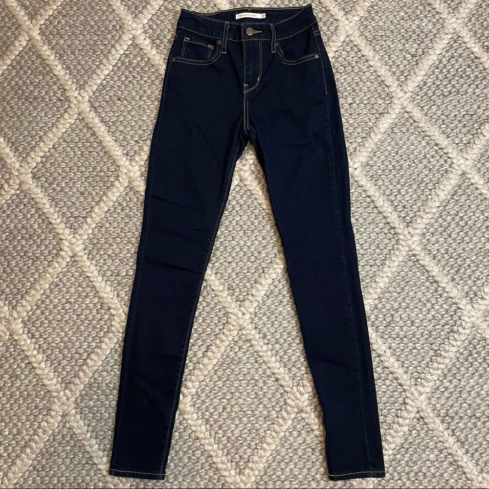LEVI STRAUSS 721 High Rise Skinny Dark Blue Jeans 18882-0023 - Size 24